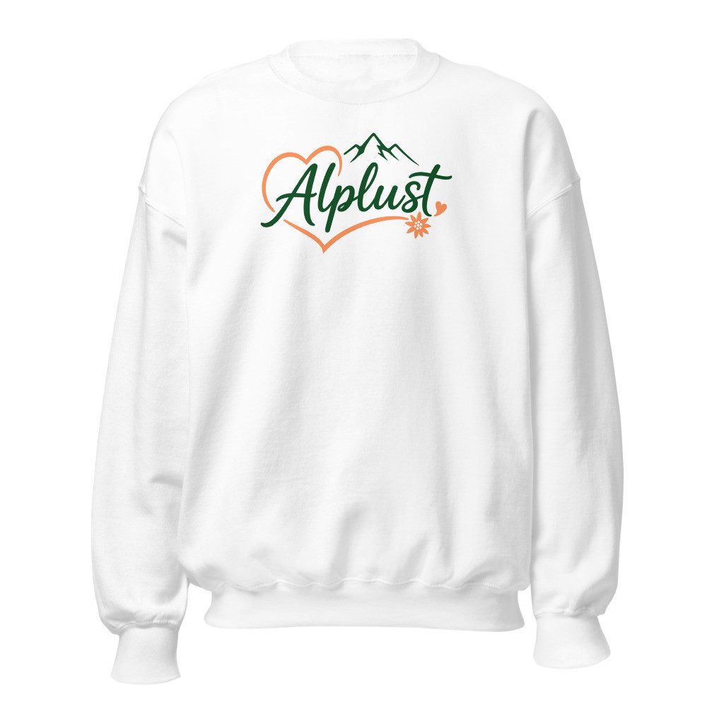 Alplust Herz & Edelweiss: Berg-Sweatshirt, Berg-Sweatshirt mit Alpen-Sujet
