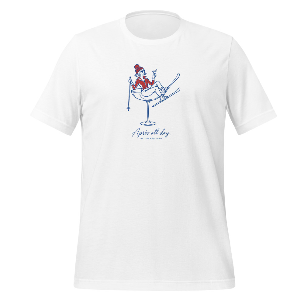 «Après all day», Après-Ski T-Shirt Damen, Ski- & Winter-T-Shirt