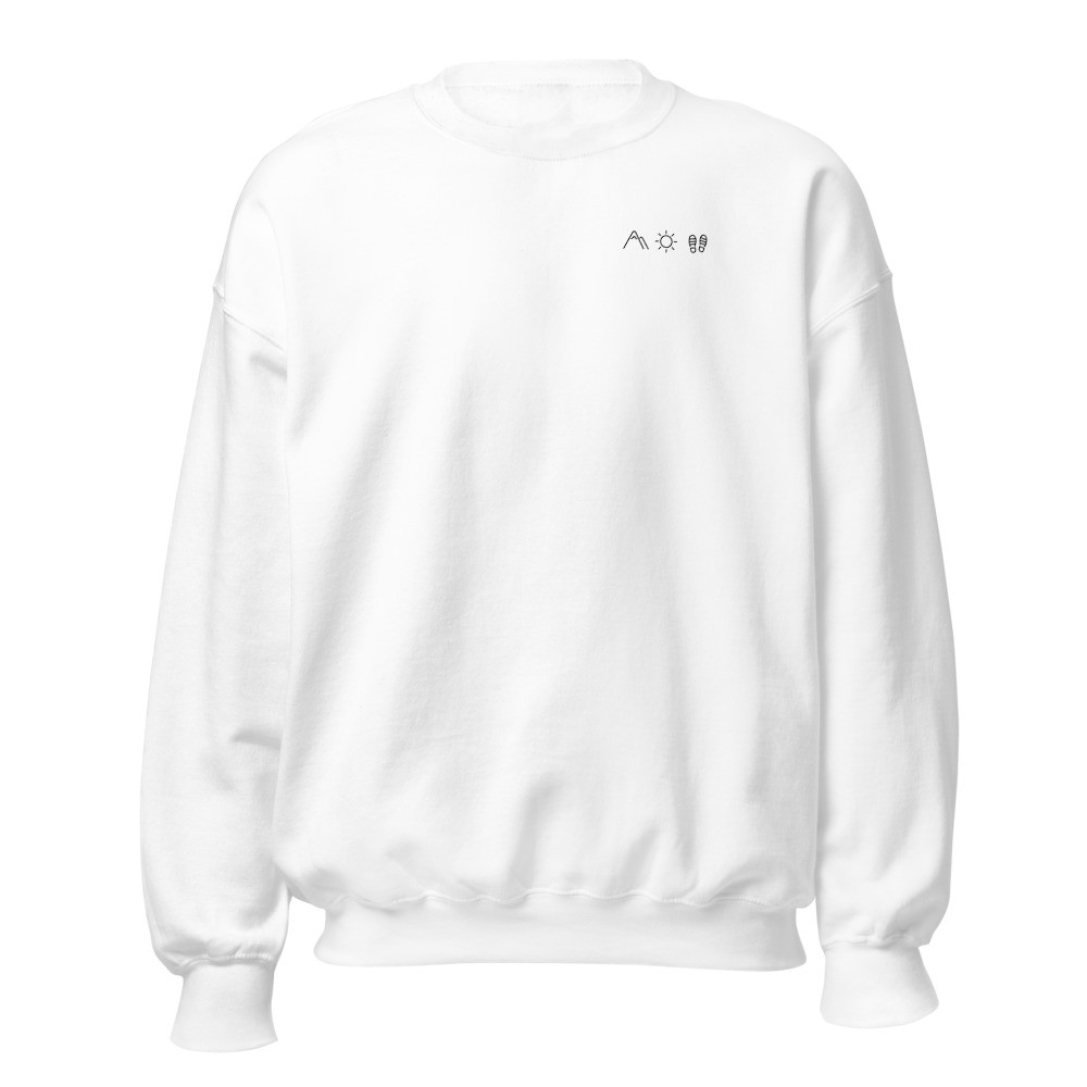 Berg, Sonne, Wanderschuhe: Icons-Sweatshirt, Wander-Sweatshirt