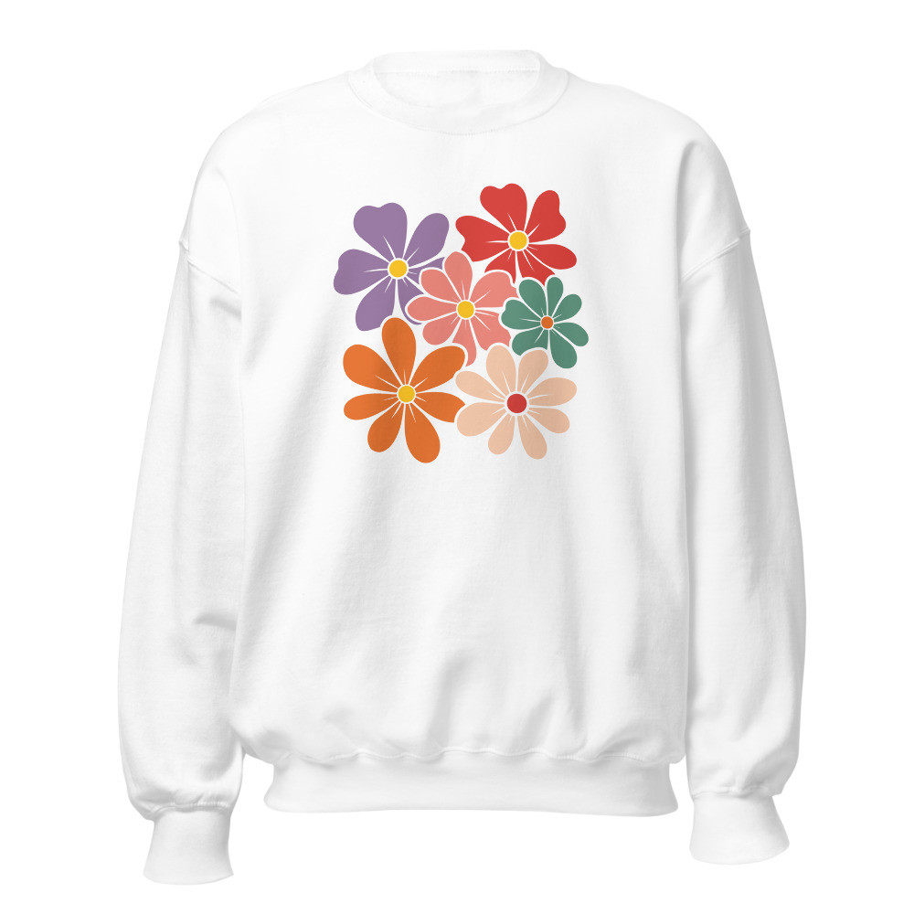 Bunte Blumen Sweatshirt, Schweizer Sommer, Sommer- & Ferien-Sweatshirt