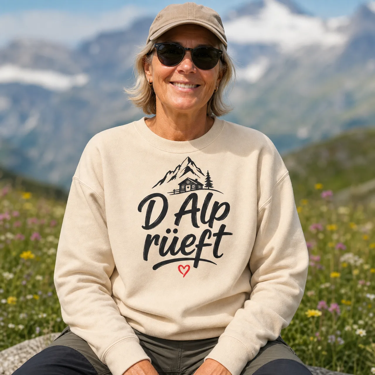 D Alp rüeft, sweat-shirt montagne suisse, porté