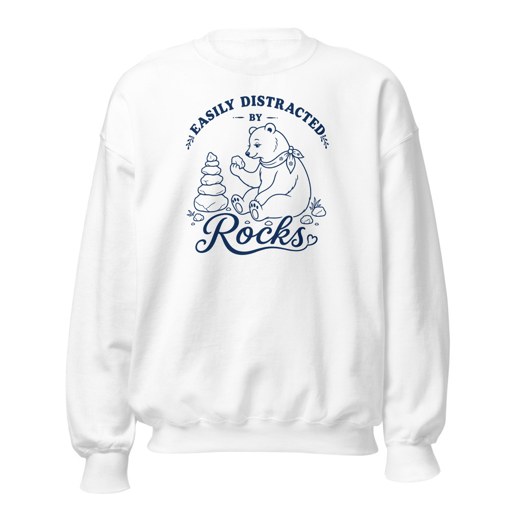 Easily Distracted by Rocks: Wander-Sweatshirt, Wander-Sweatshirt