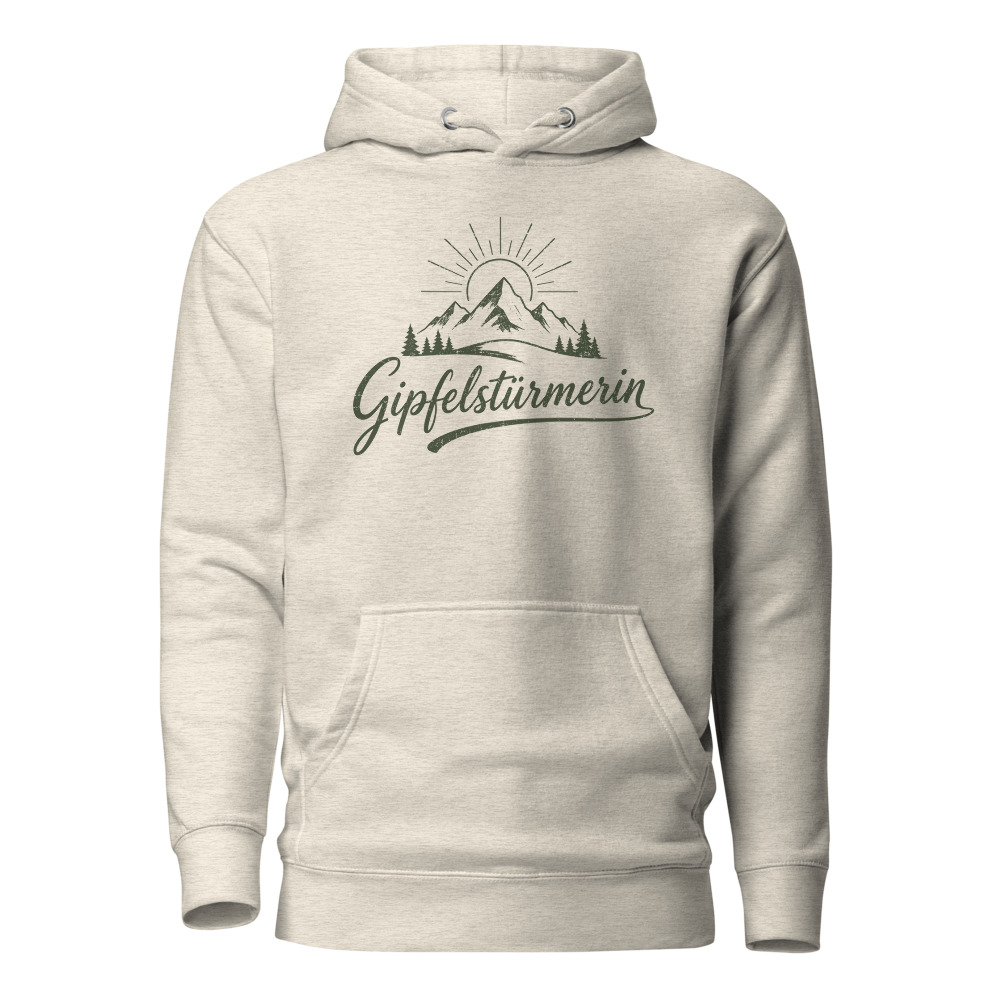 Gipfelstürmerin Vintage Hoodie, Wandern Damen, Wander-Hoodie
