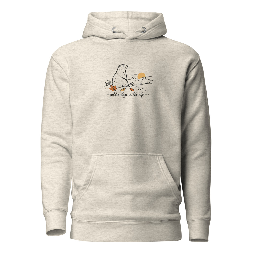 Murmeltier «Golden Days», Alpentier-Hoodie, Hoodie mit Alpentier-Sujet