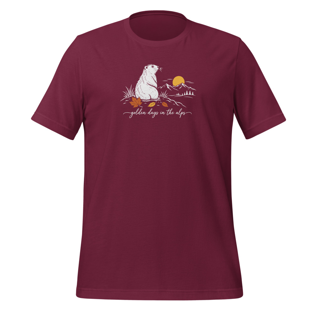Golden Days Marmotte, t-shirt animaux des Alpes, t-shirt à motif animalier alpin