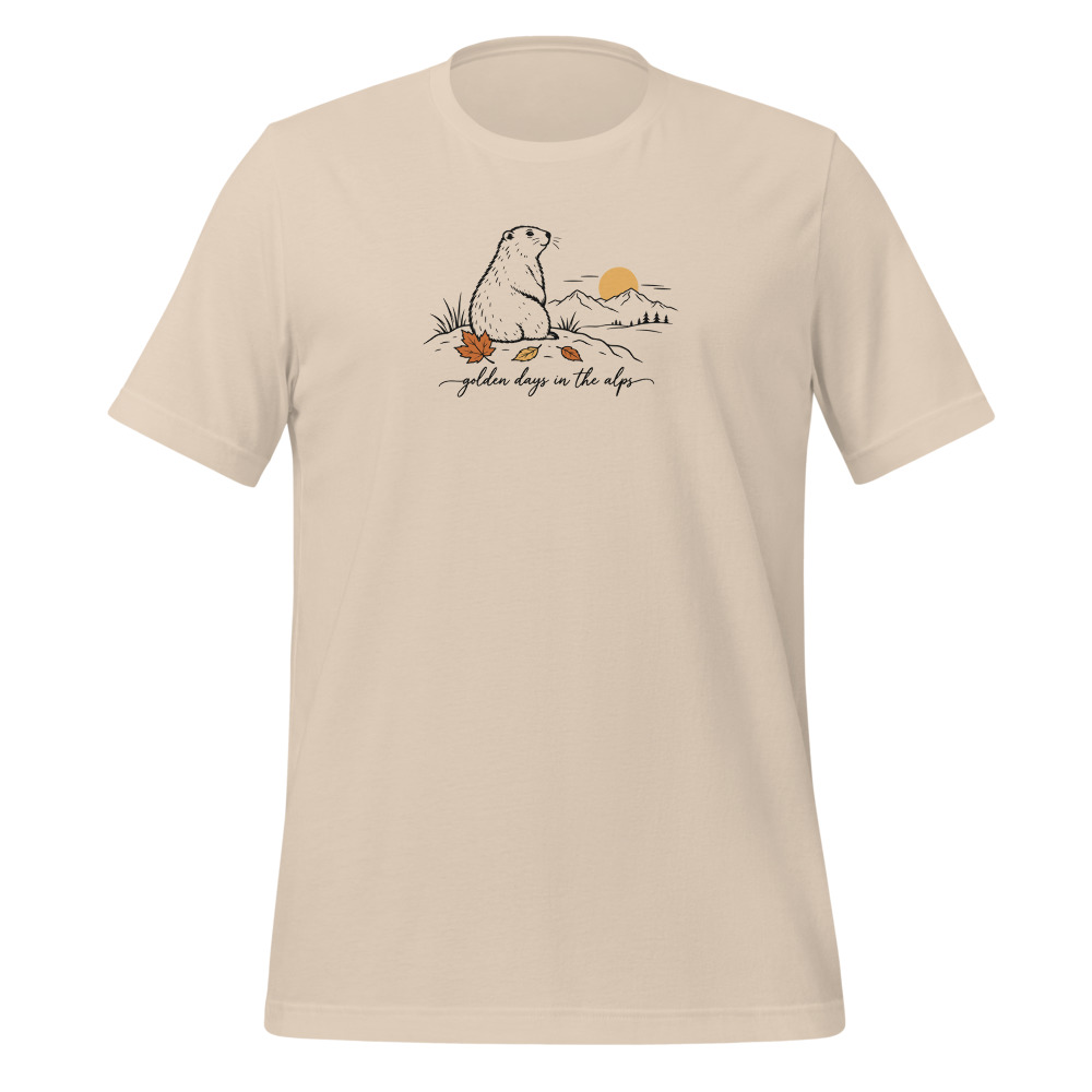Golden Days Marmotta d'autunno, T-shirt delle Alpi, t-shirt con animale alpino