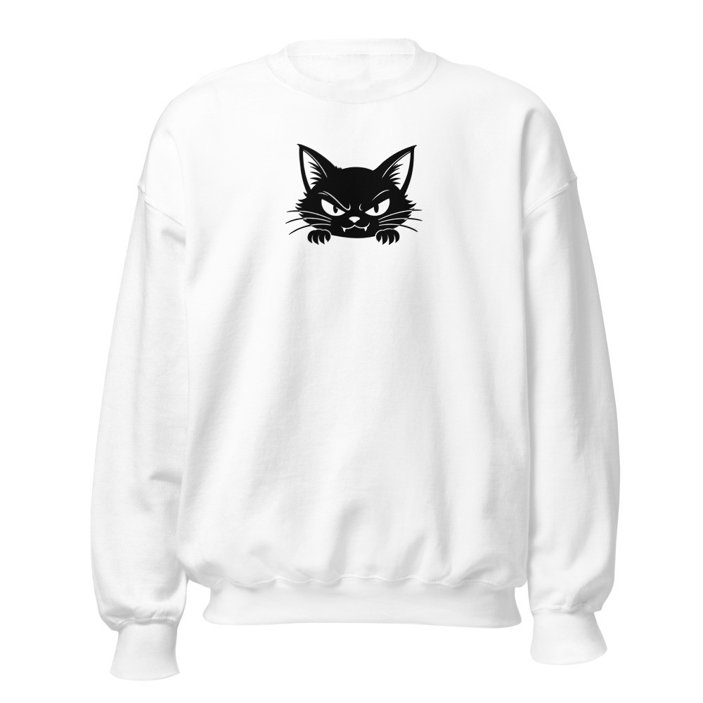 Böse Halloween-Katze, Sweatshirt mit Tiermotiv, Sweatshirt mit Alpentier-Sujet