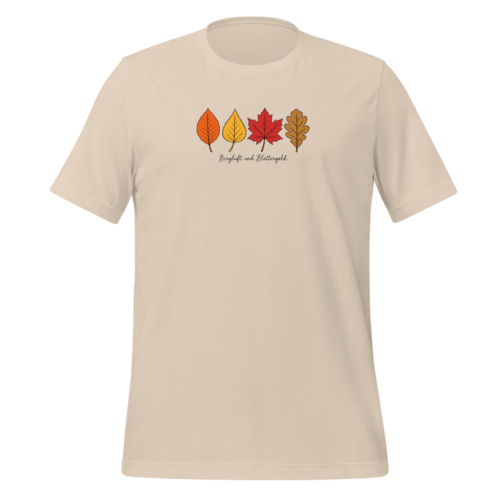 Bergluft und Blättergold, t-shirt trekking autunno, t-shirt escursionismo