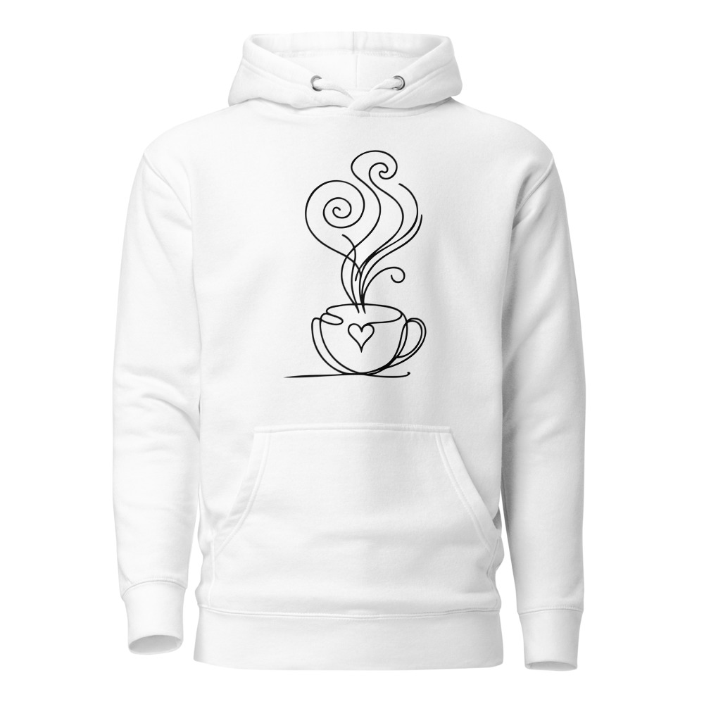 Tazza di caffè con cuore, felpa con cappuccio estiva, felpa con cappuccio estate & vacanze