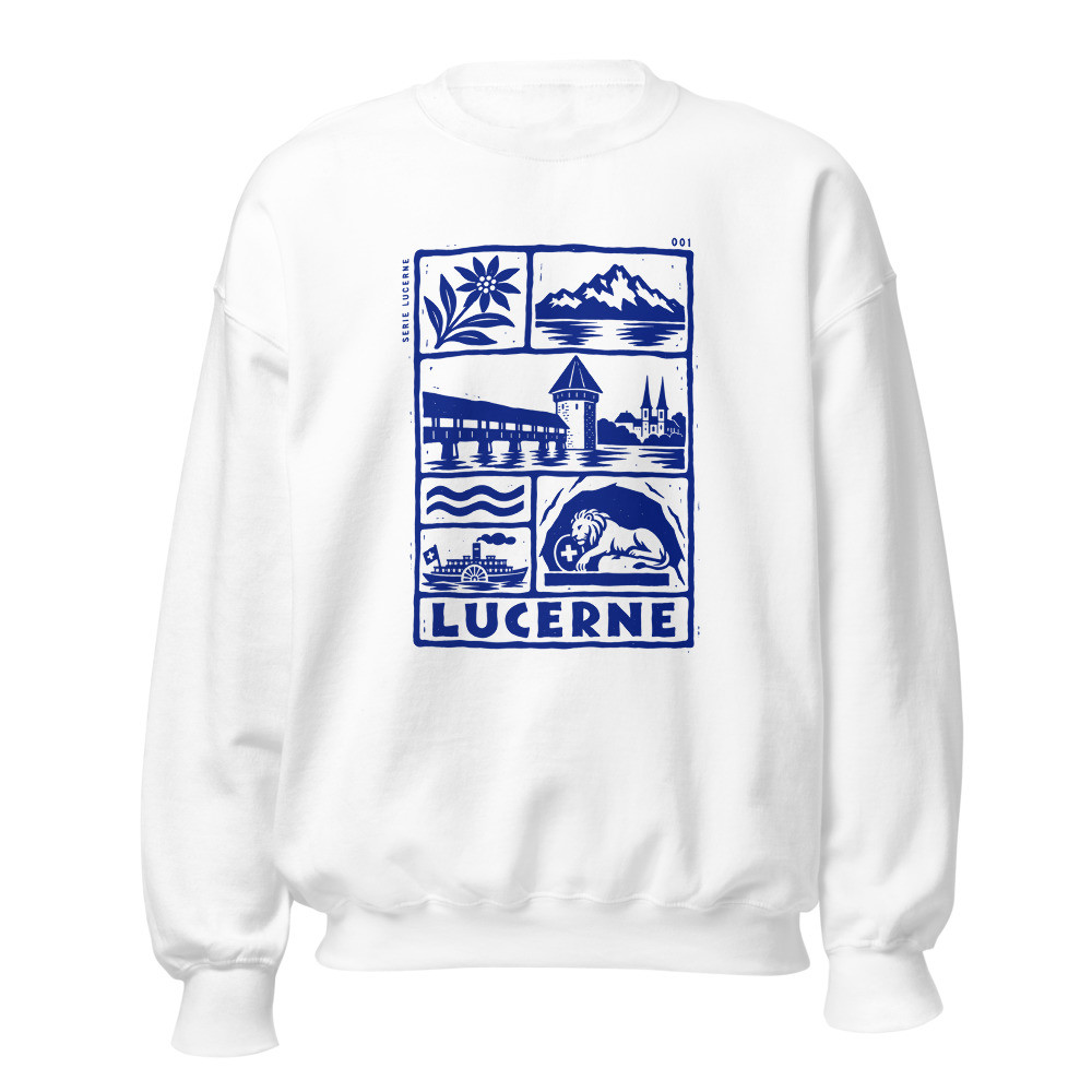 Lucerne Sweatshirt: Swiss Alps Design, mountain sweatshirt with alpine design
