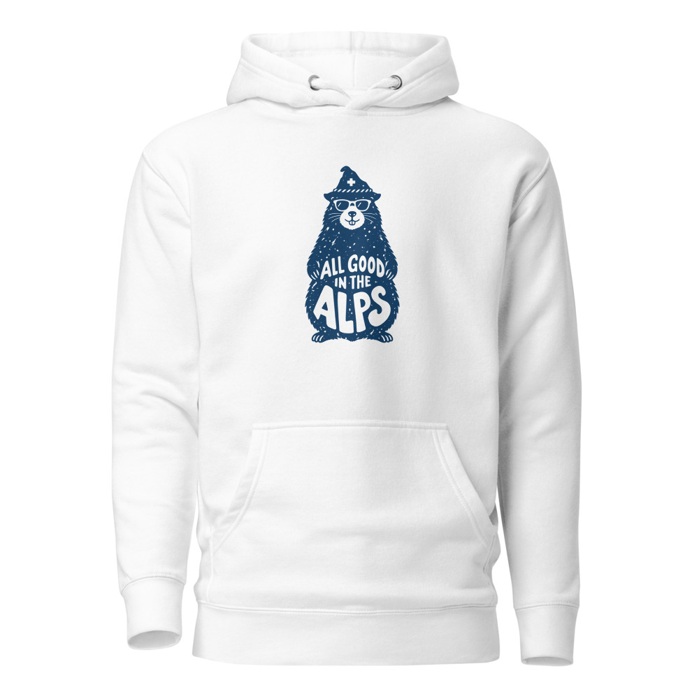 Murmeltier «All Good in the Alps» Berg-Hoodie, Berg-Hoodie mit Alpen-Sujet