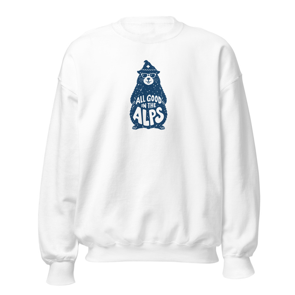 Murmeltier «All Good in the Alps», Berg-Sweatshirt, Berg-Sweatshirt mit Alpen-Sujet
