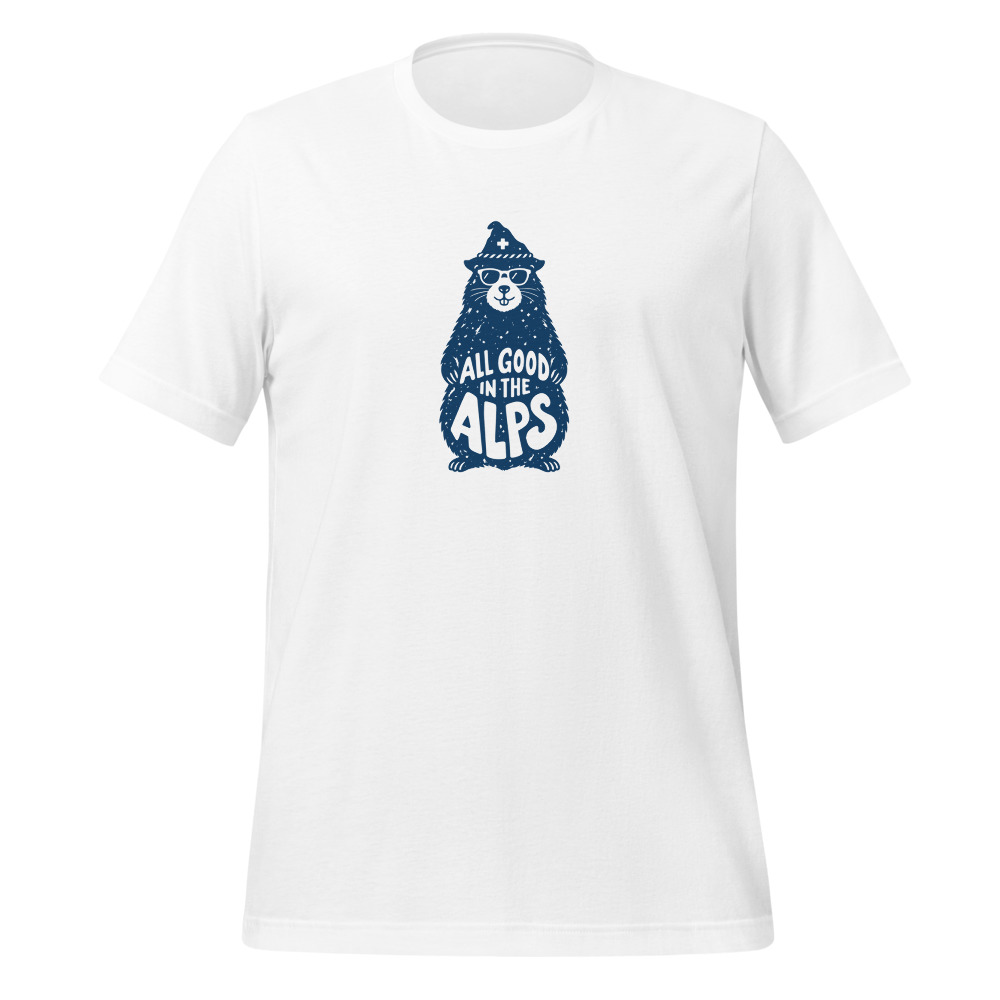 Murmeltier «All Good in the Alps» T-Shirt, Berge & Alpen, Berg-T-Shirt mit Alpen-Sujet