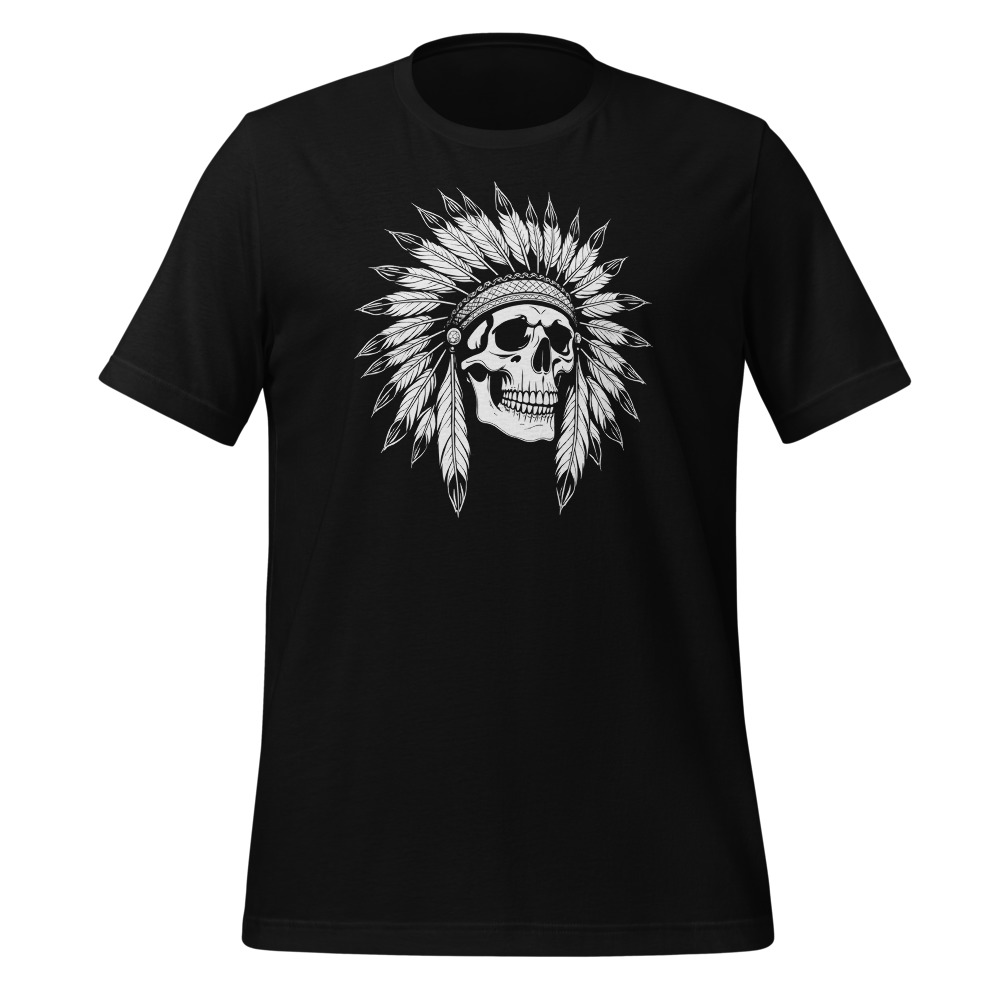 Skull mit Federschmuck T-Shirt, Schweizer Sommer, Sommer- & Ferien-T-Shirt