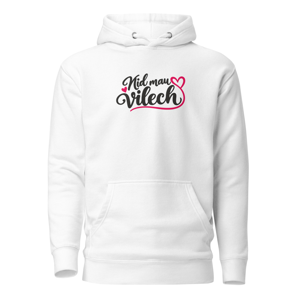 «Nid mau vilech» Hoodie: Mundart-Spruch, Mundart-Hoodie