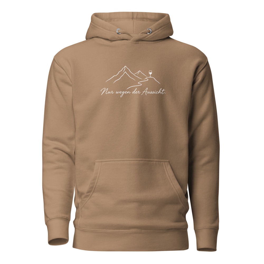«Nur wegen der Aussicht» Wander-Hoodie, Wander-Hoodie
