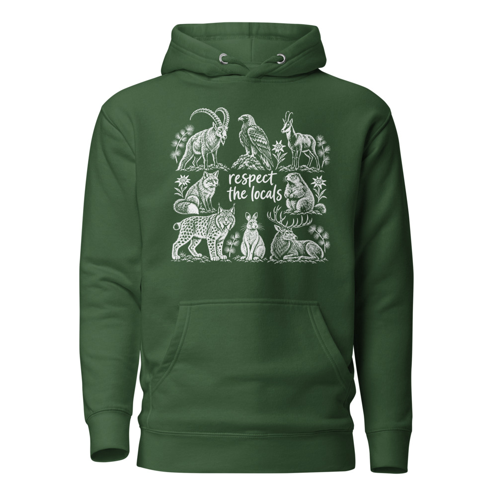 Respect the Locals, Alpentier-Hoodie, Hoodie mit Alpentier-Sujet