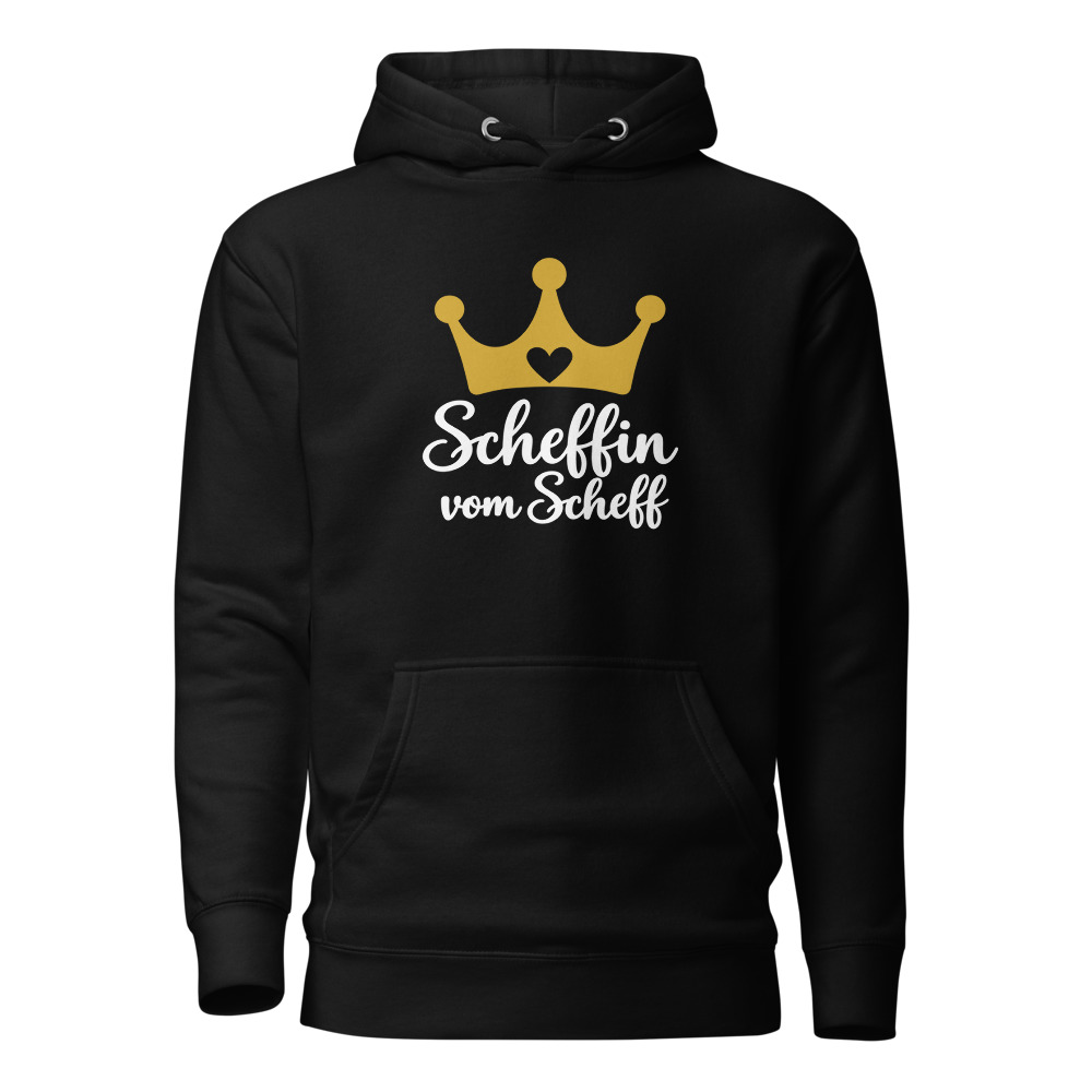 Scheffin vom Scheff: Mundart-Hoodie mit Krone, Mundart-Hoodie