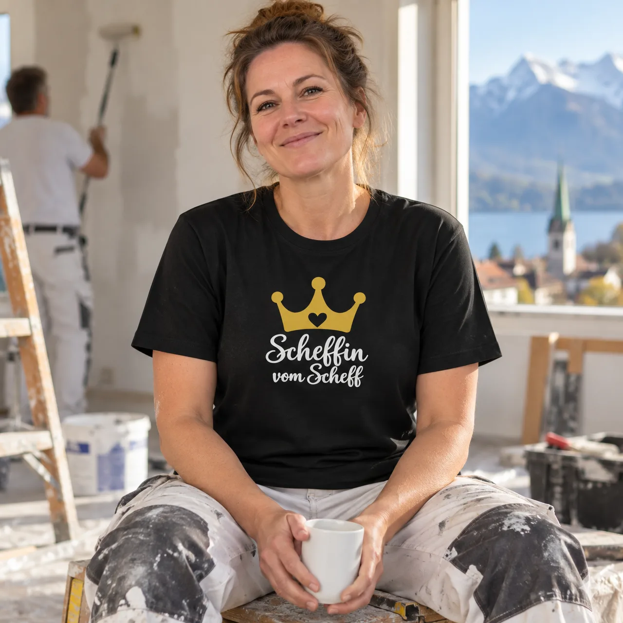 Scheffin vom Scheff T-Shirt, Swiss Humour, worn
