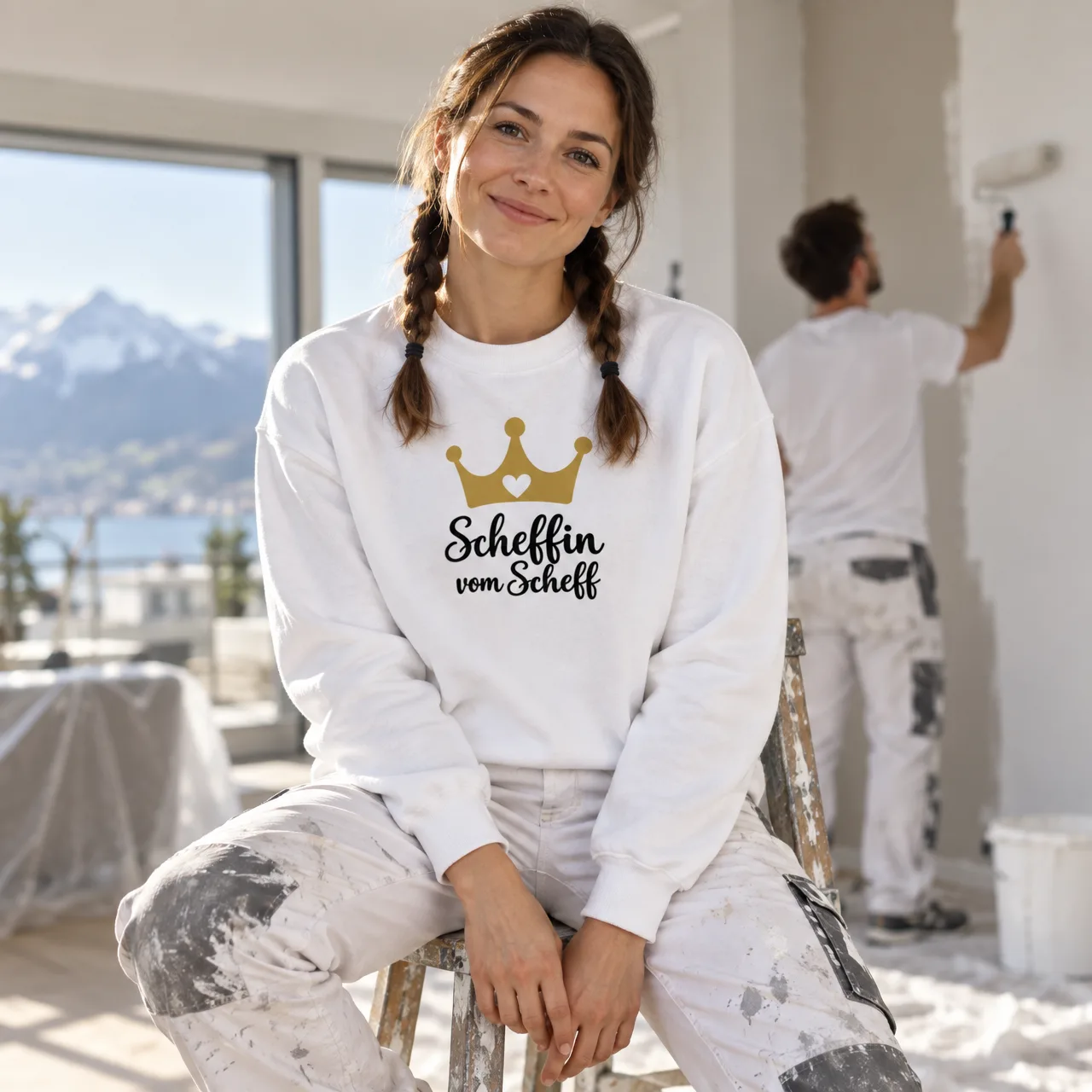 Scheffin vom Scheff: Funny Swiss German Sweatshirt, worn
