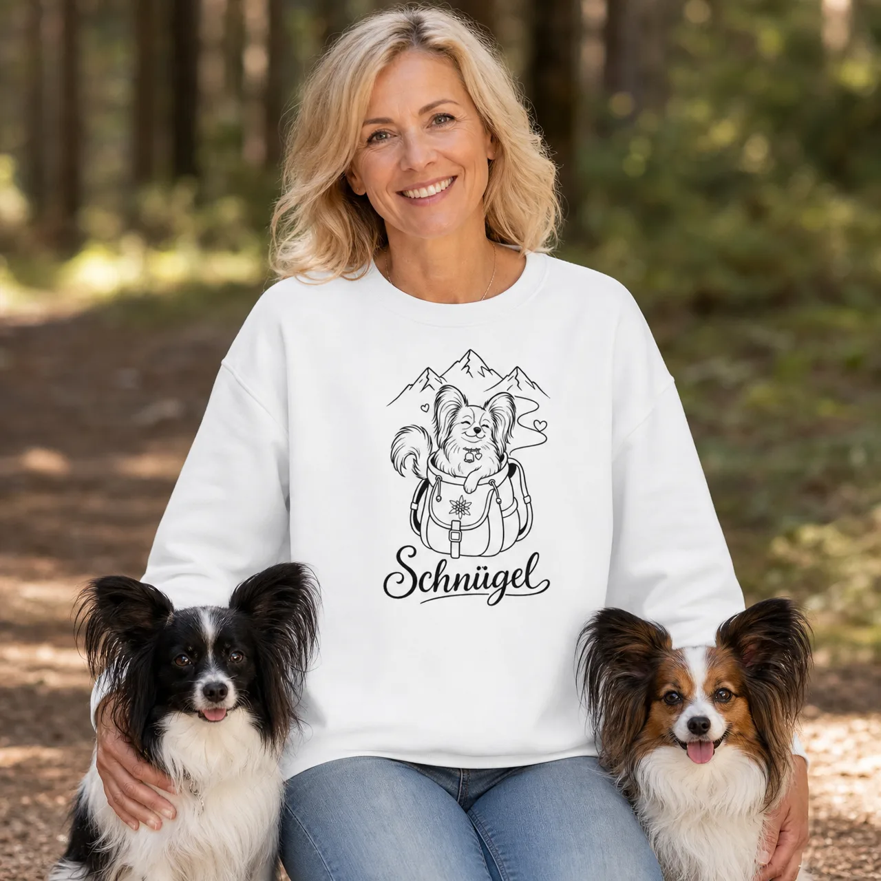 Schnügel : sweat-shirt papillon en balade, porté