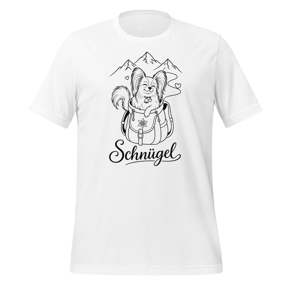 Schnügel Papillon Hund, Alpentier-T-Shirt, T-Shirt mit Alpentier-Sujet