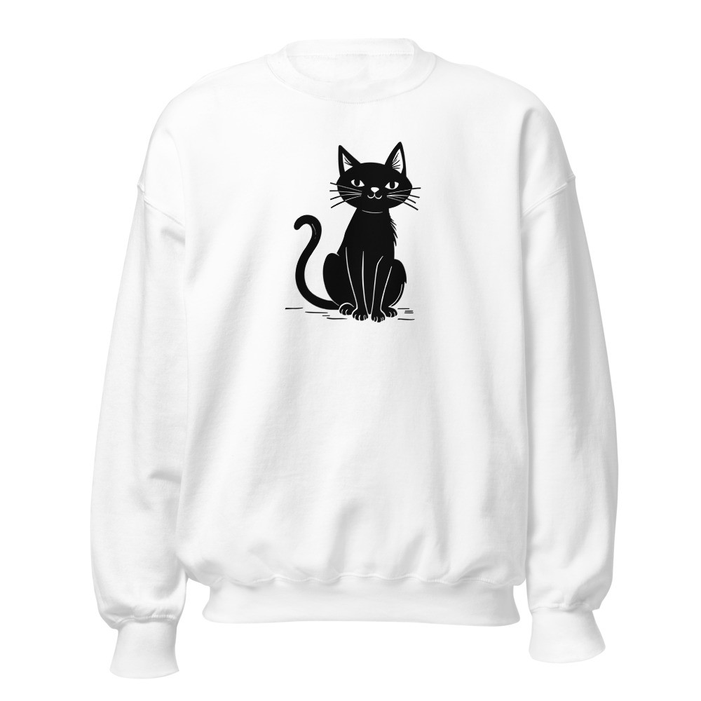 Black Cat, Animal Design Sweatshirt, sweatshirt with alpine animal design