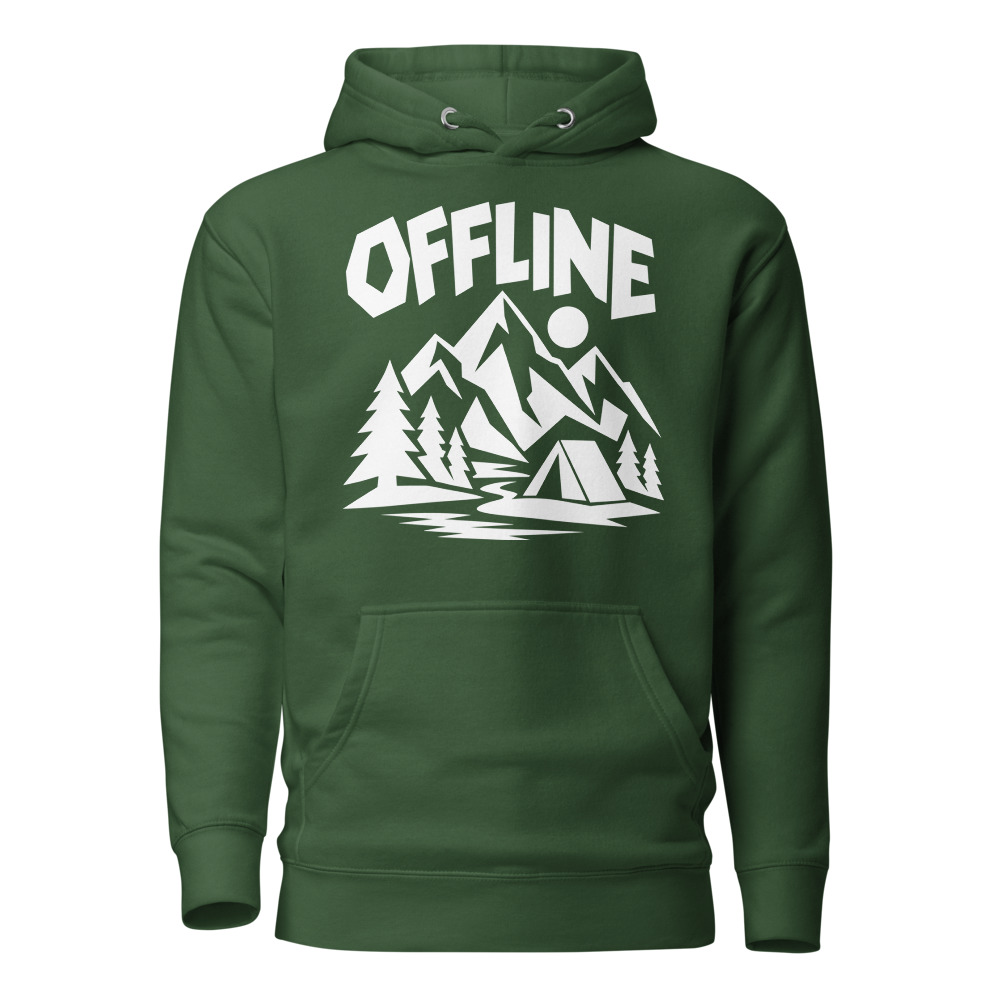Offline: Berg-Hoodie mit Zelt & Alpen, Berg-Hoodie mit Alpen-Sujet