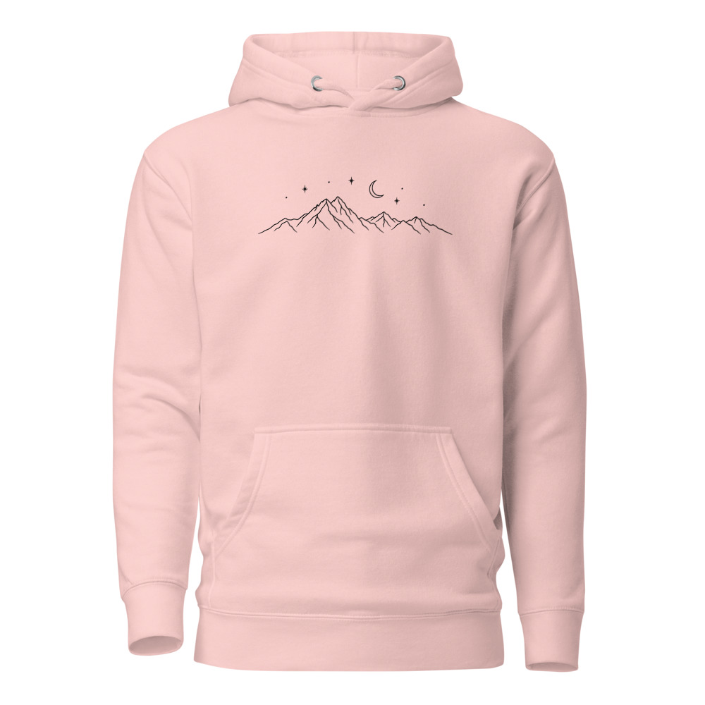Berge & Halbmond, Berg-Hoodie mit Alpen-Sujet, Berg-Hoodie mit Alpen-Sujet