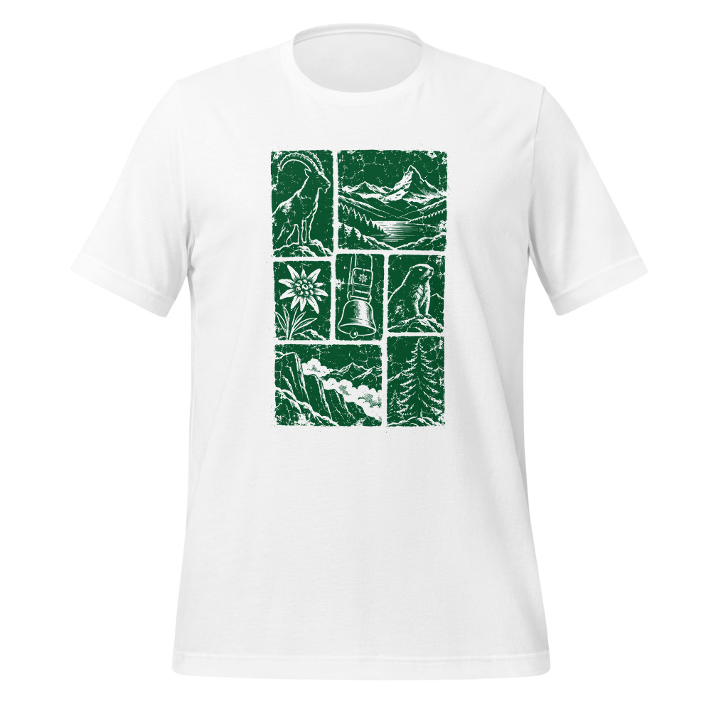 Swiss Icons T-Shirt: Swiss Alps Design, mountain t-shirt with alpine design