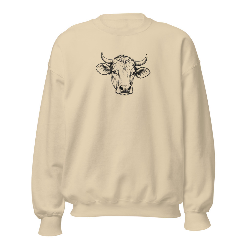Schweizer Kuh Sweatshirt, Schweizer Tiermotiv, Sweatshirt mit Alpentier-Sujet