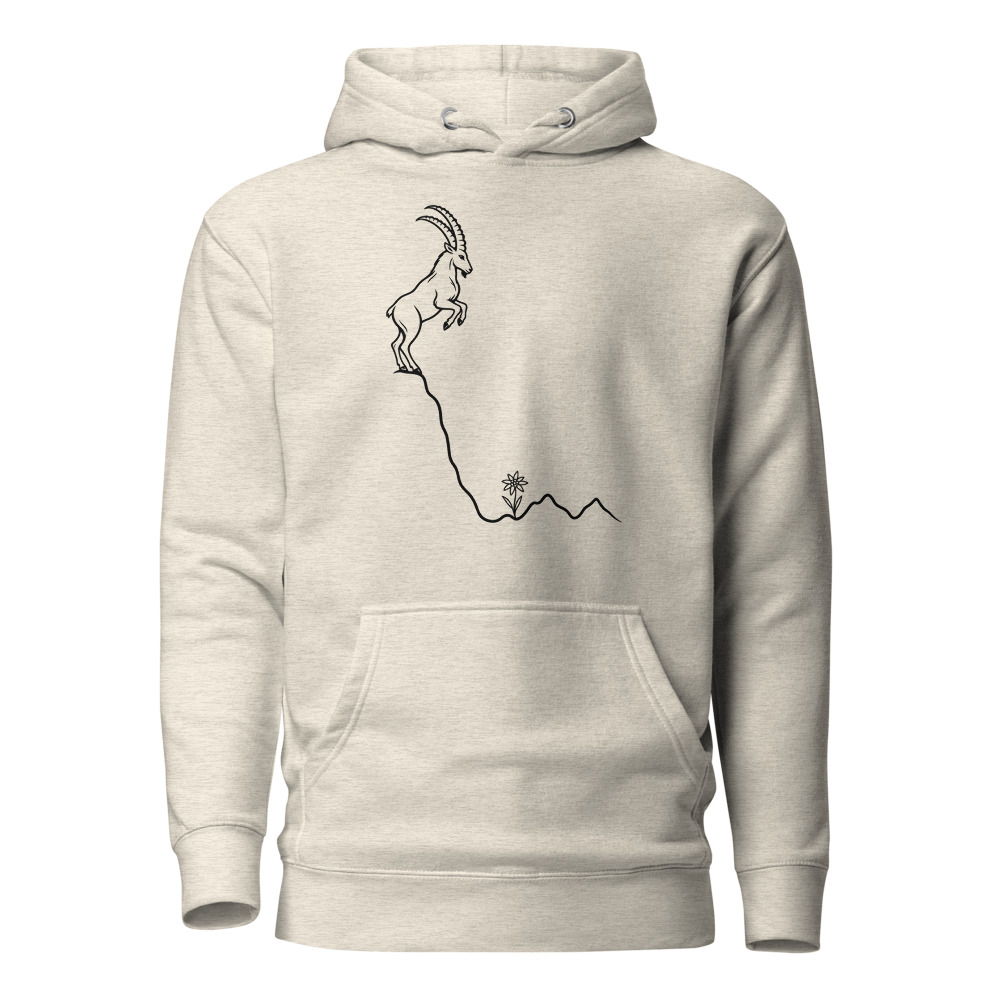 Steinbock & Edelweiss: Berg-Hoodie, Berg-Hoodie mit Alpen-Sujet