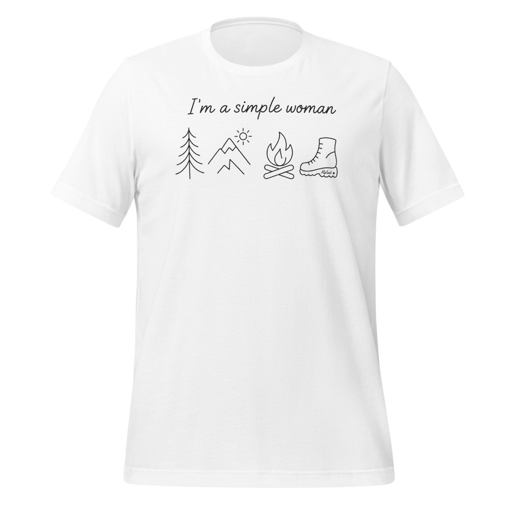 I'm a Simple Woman, Outdoor-Spruch T-Shirt Damen, Wander-T-Shirt