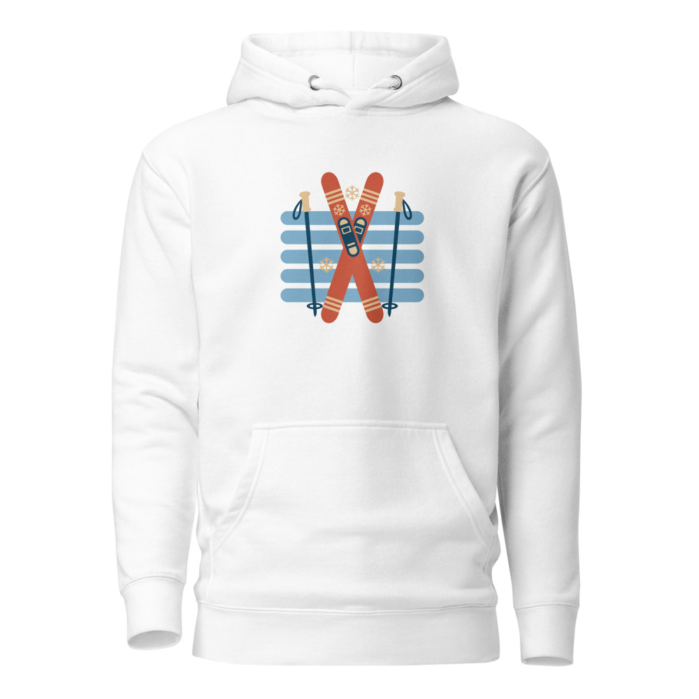 Gekreuzte Ski, Après-Ski Hoodie, Ski- & Winter-Hoodie