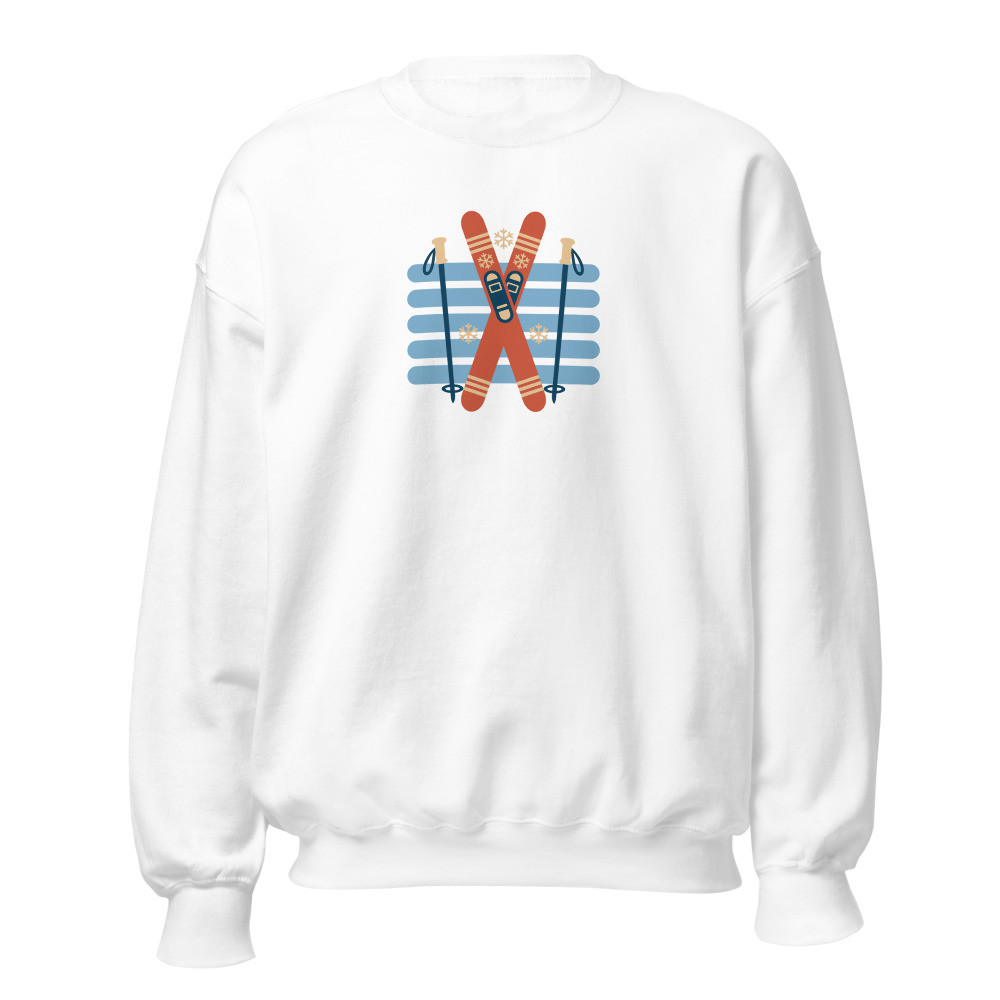 Gekreuzte Ski, Vintage Ski Sweatshirt, Ski- & Winter-Sweatshirt