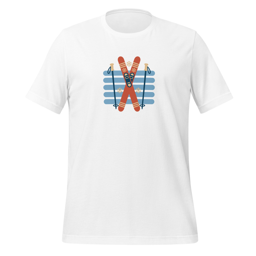 Gekreuzte Ski, Après-Ski T-Shirt, Ski- & Winter-T-Shirt