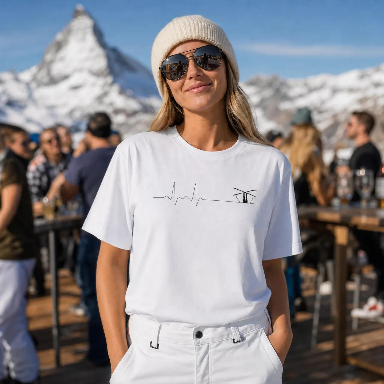 Battito sci, maglietta sci & inverno, indossata