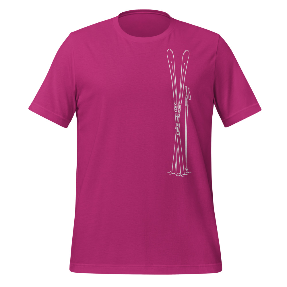 Ski & Skistöckli, Wintersport T-Shirt, Ski- & Winter-T-Shirt