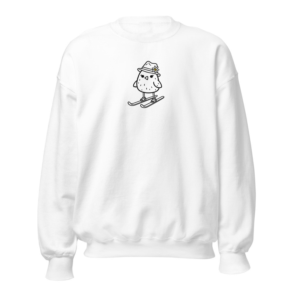 Skifahrendes Küken: Après-Ski Sweatshirt, Ski- & Winter-Sweatshirt