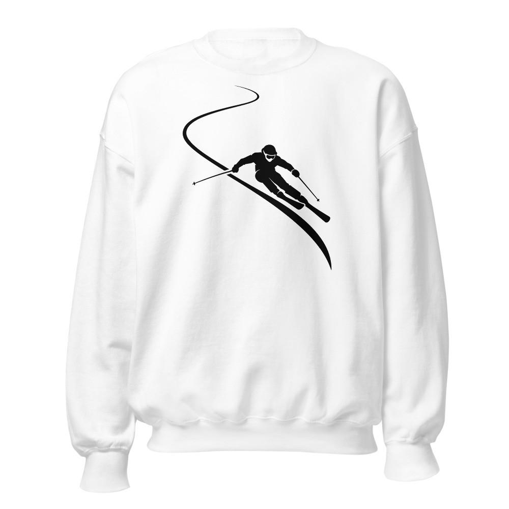 Skieur en carving, sweat-shirt ski & hiver, sweat-shirt ski & hiver