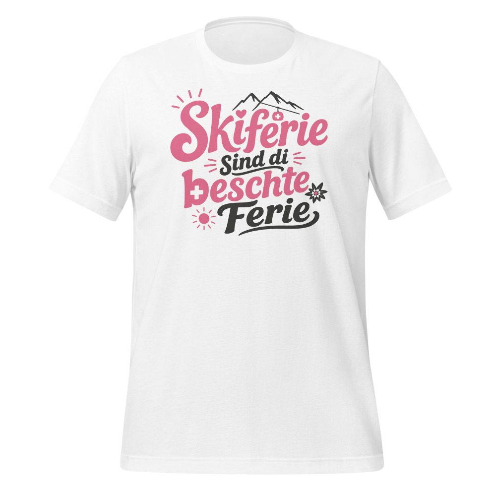Skiferie sind di beschte Ferie, Ski T-Shirt Altrosa, Ski- & Winter-T-Shirt