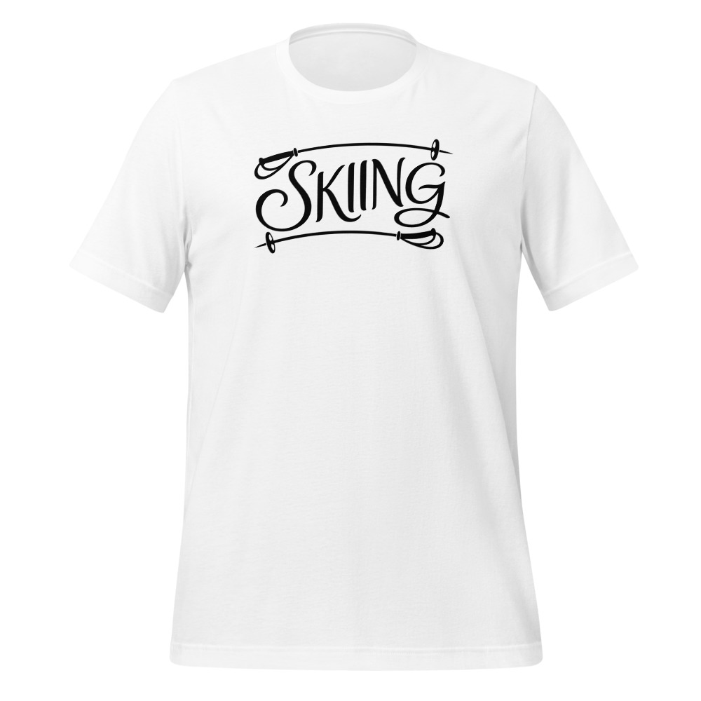 Skiing Schriftzug schwarz, Ski T-Shirt, Ski- & Winter-T-Shirt