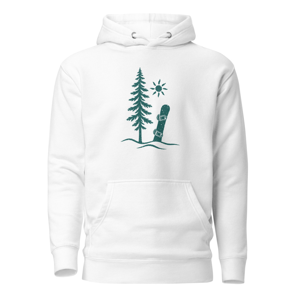 Snowboard im Wald Hoodie, Wintersport Schweiz, Ski- & Winter-Hoodie