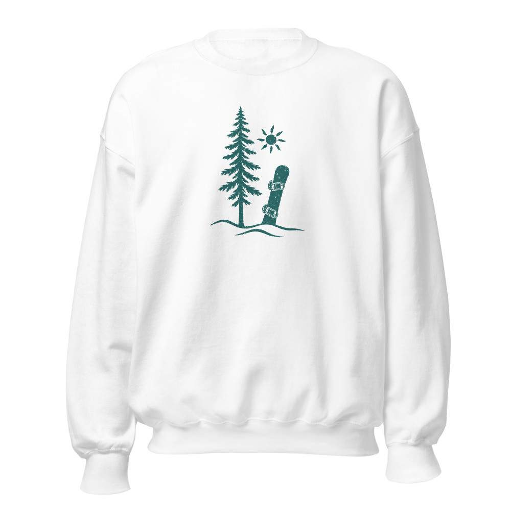 Snowboard im Wald Sweatshirt für Snowboarder, Ski- & Winter-Sweatshirt