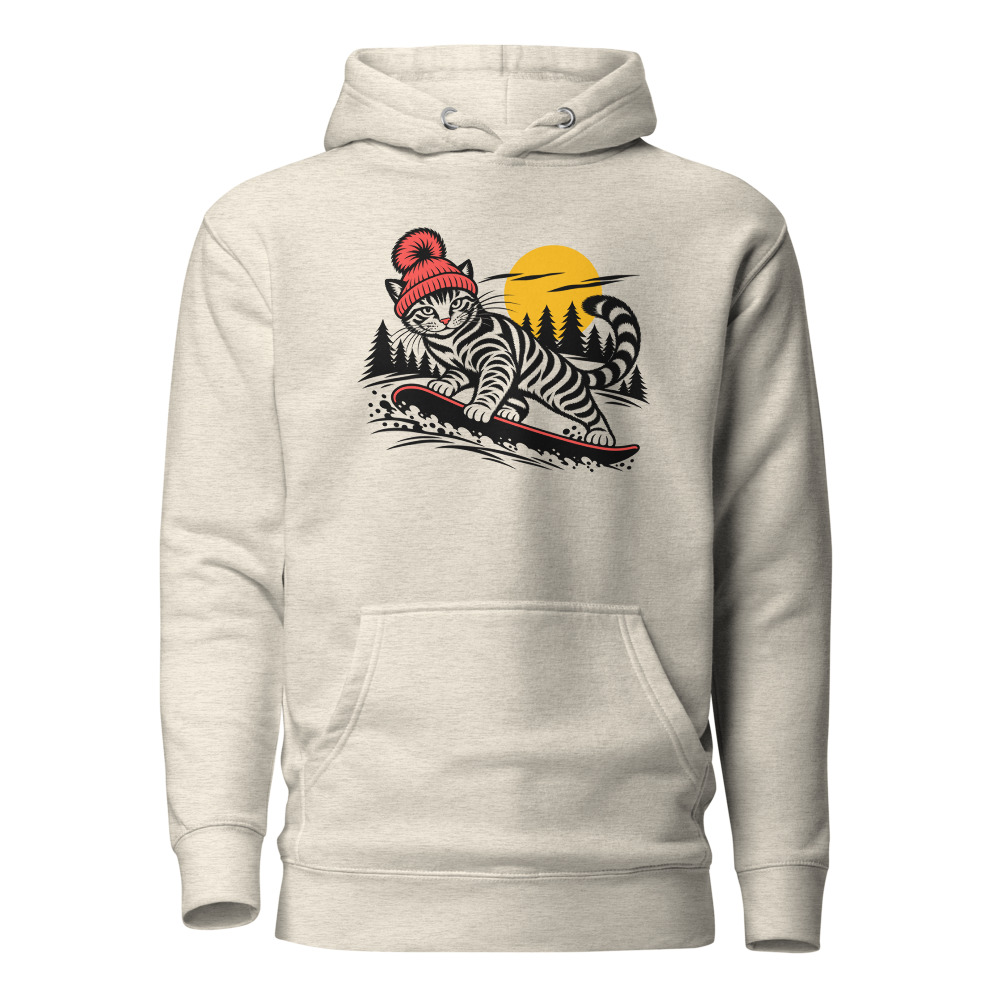 Snowboard-Katze Hoodie, Snowboard Hoodie, Ski- & Winter-Hoodie