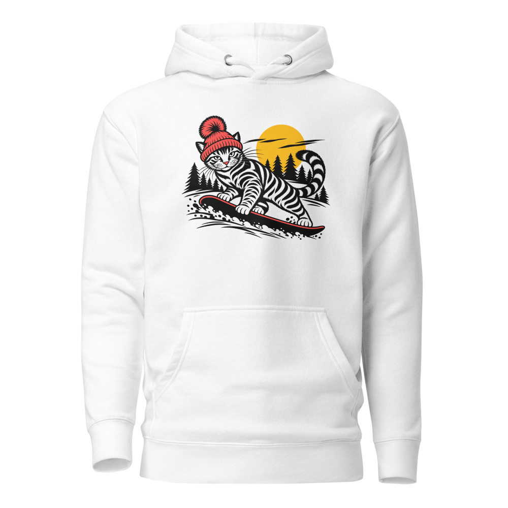 Snowboard-Katze Hoodie, Snowboard Hoodie, Ski- & Winter-Hoodie