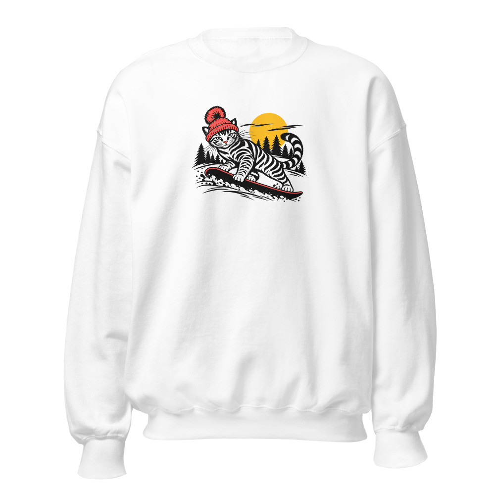 Snowboardende Katze Sweatshirt, Wintersport, Ski- & Winter-Sweatshirt
