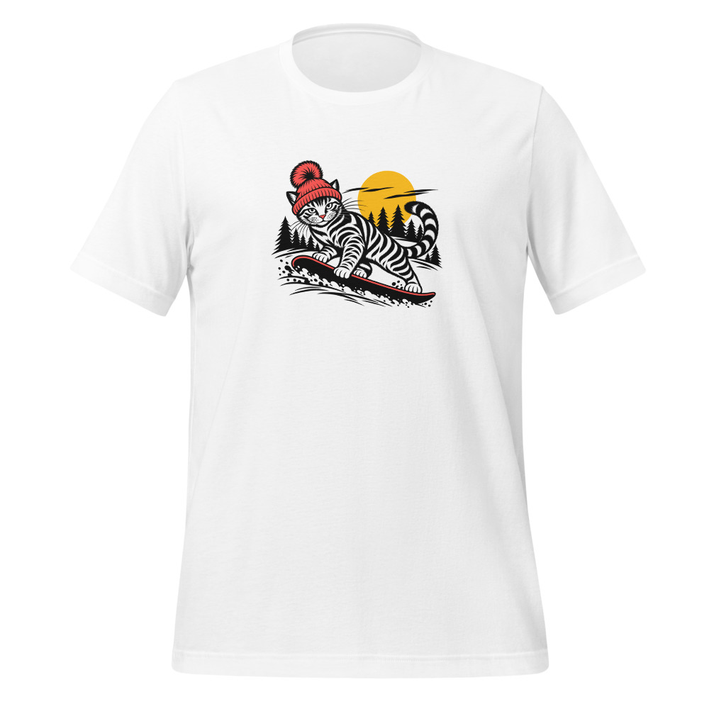 Snowboarding Katze T-Shirt, Snowboard Shirt, Ski- & Winter-T-Shirt