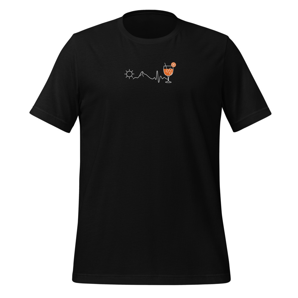 Sonne, Berge, Herzschlag & Apéro: Berg-T-Shirt, Berg-T-Shirt mit Alpen-Sujet