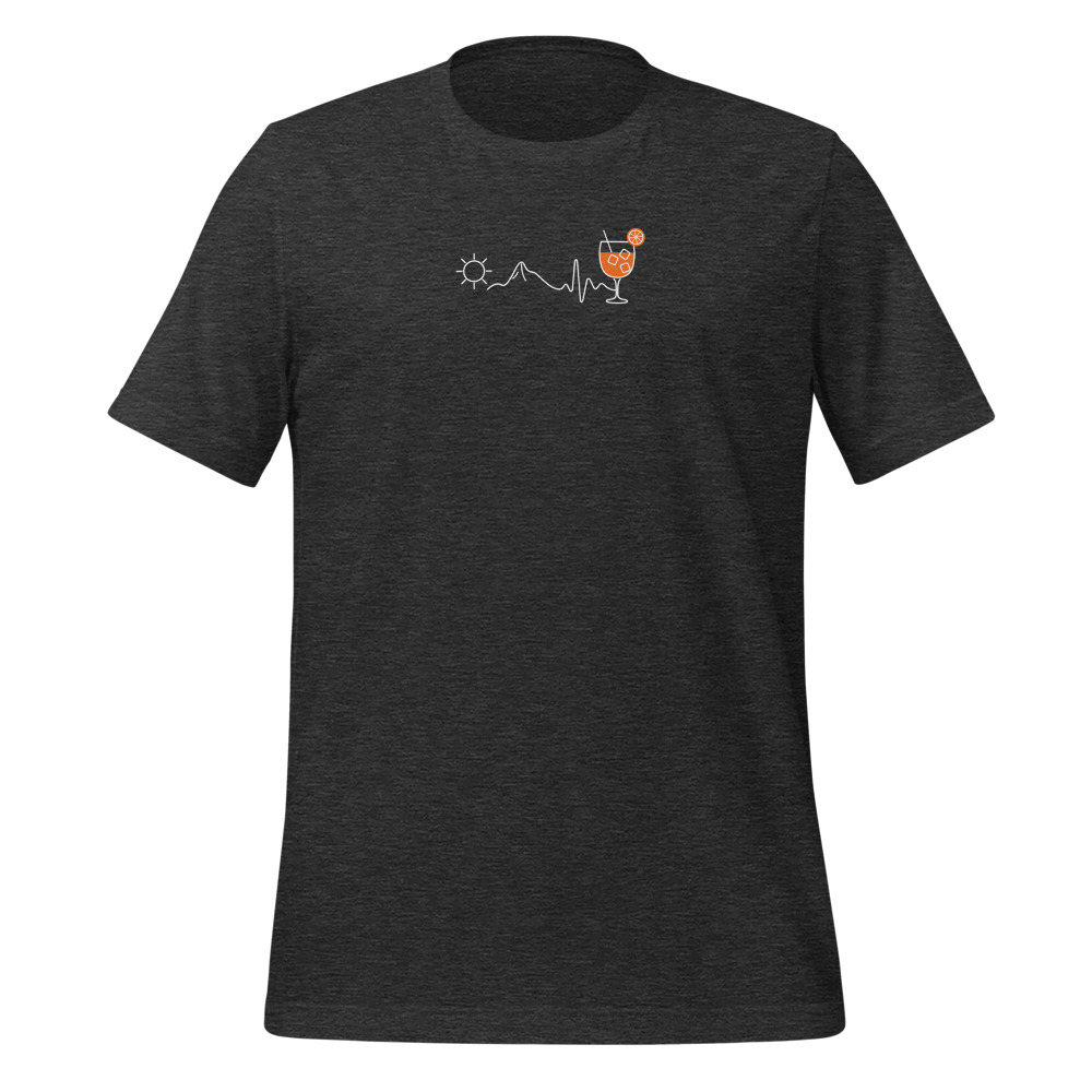 Sonne, Berge, Herzschlag & Apéro: Berg-T-Shirt, Berg-T-Shirt mit Alpen-Sujet